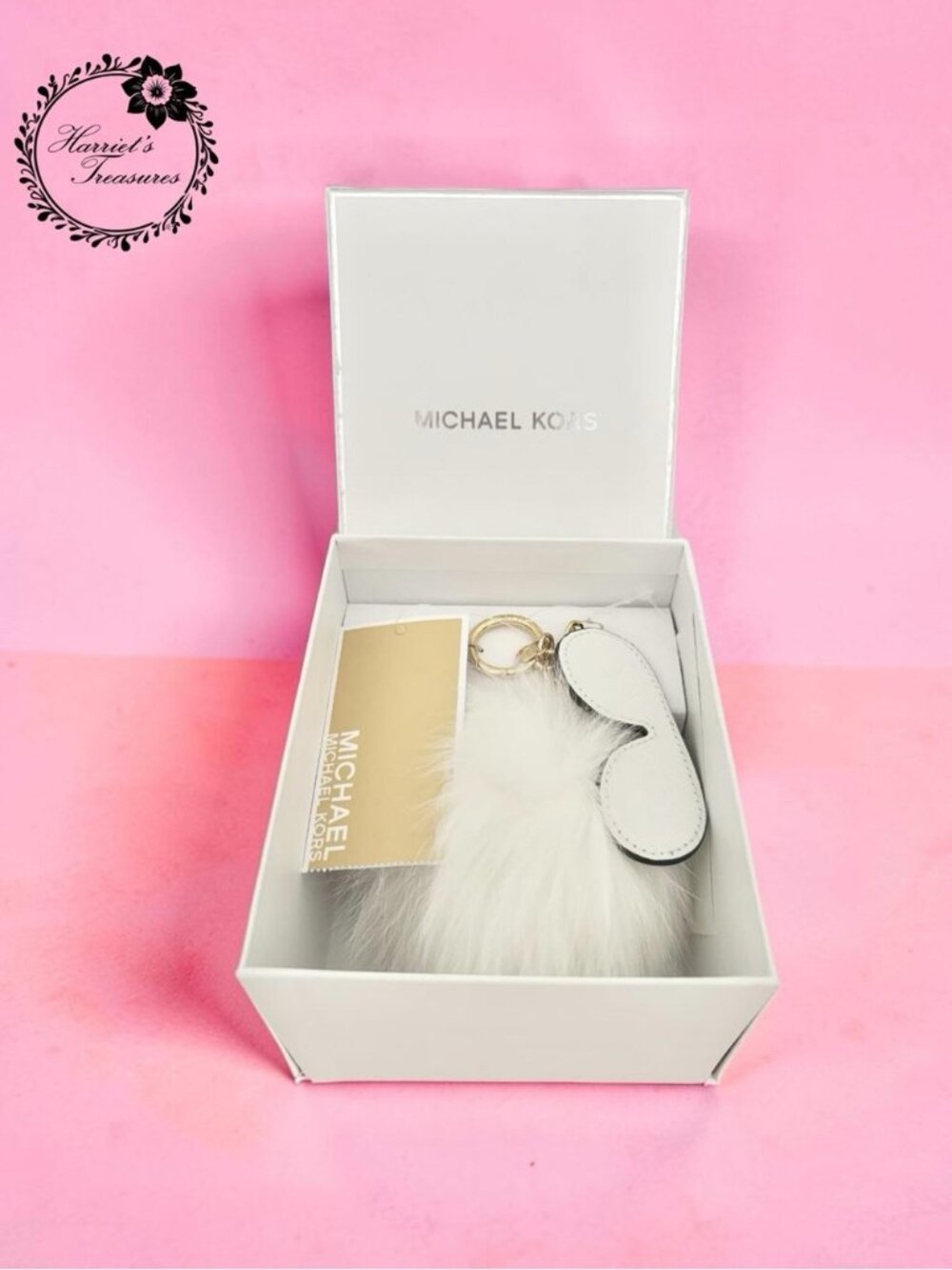 Michael Kors White Fur Pompom Charm